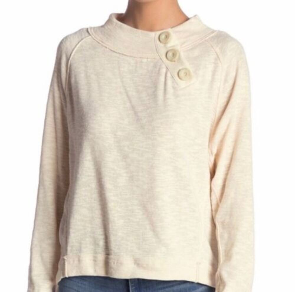 We The Free Cream Don't Forget Me Knit Top XS Free People